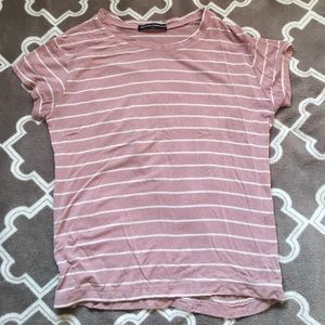 Brandy Melville pink and white striped top